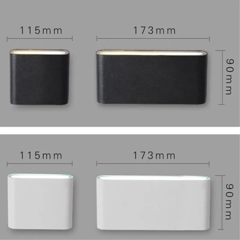 Nordic LED Wall Lamp 12W Outdoor Indoor Wall Light Aluminium Modern Night Light for Bedroom Balcony Garden Decoration