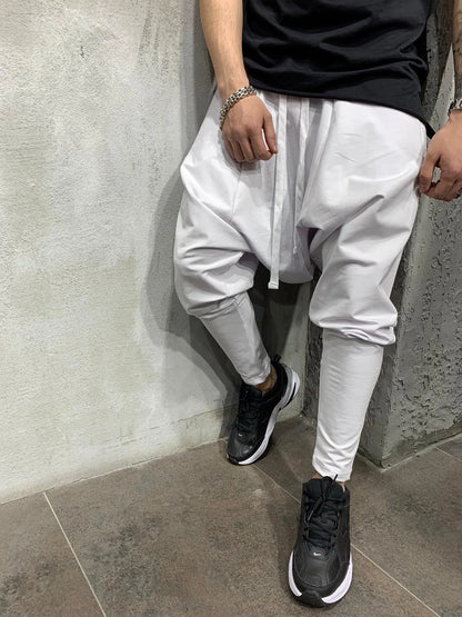 Mens Clothing 2025 Men's New Hip-hop Trend Trousers European American Loose Solid Color Feet Street Sports Casual Harem Pants