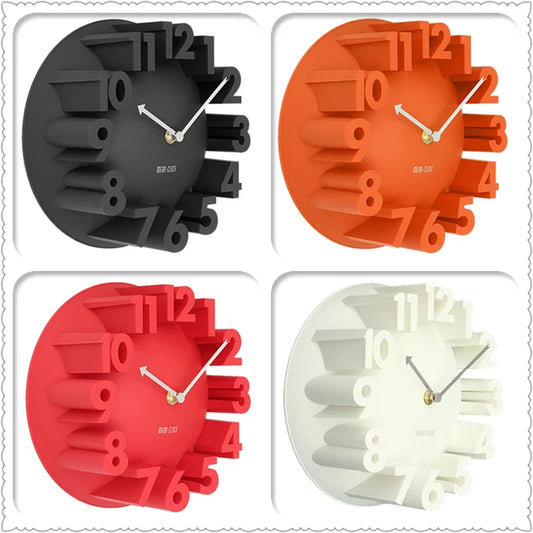 3D Digital Clocks Living Room Wall Clock Simple Creative Household Dial Watch Fashion Decorative Clock 10 inch 25CM Wall Clocks