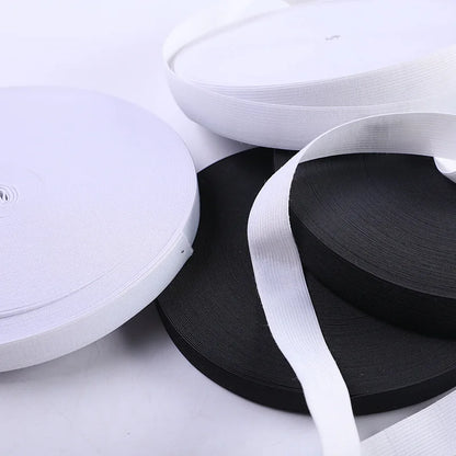 5Meters Sewing Elastic Band Heavy Stretch High Elasticity Knit Elastic Band for Sewing Waistband Elastic White black 10-60MM