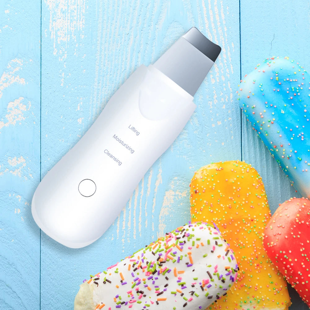 Ultrasonic Skin Scrubber Electric Ultrasonic Peeling Machine Deep Vibrate Facial Cleaner Acne Removal Blackhead Pore Cleaner