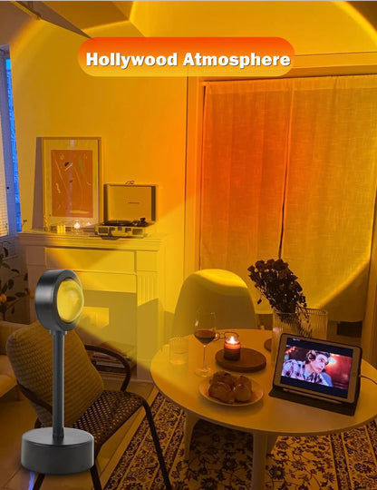 USB Sunset Lamp Sunset Projector Mood Light Living Room Bedroom Night Light Room Decor Bar Atmosphere Photography Background