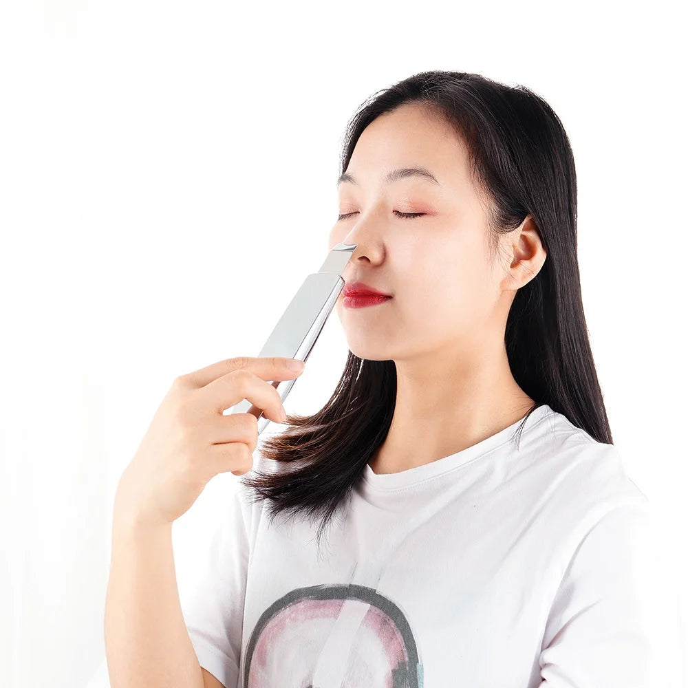 6 in 1 EMS Ultrasonic Skin Scrubber ION LED Photon Skin Lifting Massager Face Spatula Blackhead Remover Facial Deep Cleansing