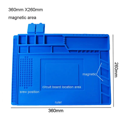 Silicone Soldering Mat Pad Desk Platform  for Welding Station Iron Phone PC  Repair Magnetic Heat Insulation No Lead S-160