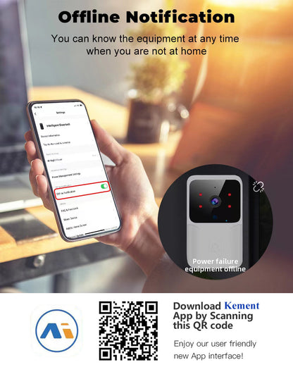 2026 Wireless Smart Video Doorbell, 2.4G WiFi Home Security Camera, 2-way Audio, Night Vision, Battery, Secure Home Monitoring