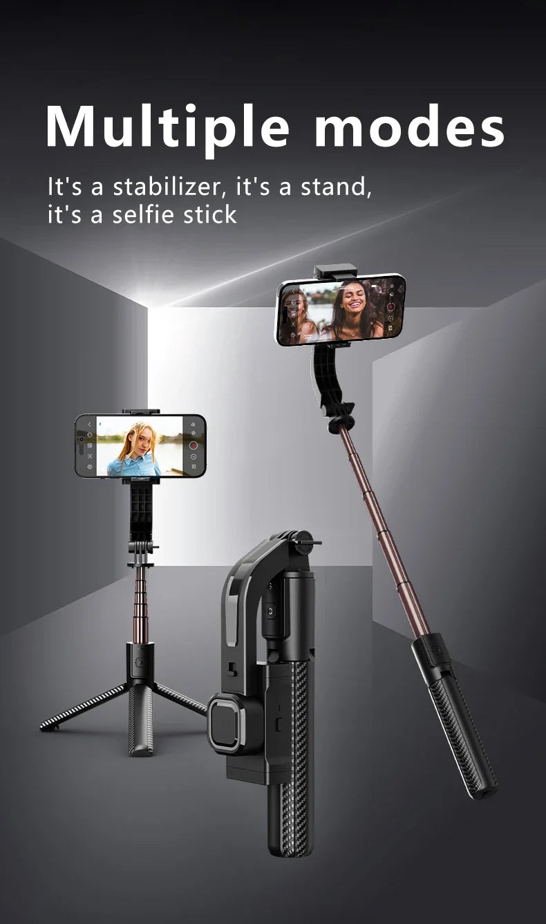 Cellphone Gimbal Stabilizer for Smartphone Mobile 1-Axis Anti Shake Selfie Stick Handheld Video Tripod Phone Holder for iPhone