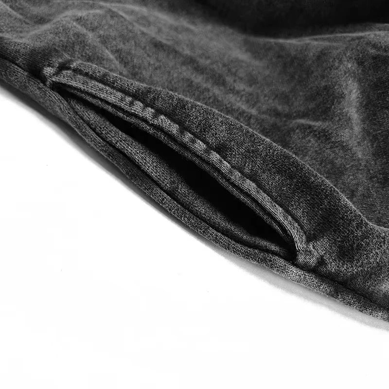 2026 Hip Hop Oversized Hoodie Sweatshirt Men Streetwear Eyes World Graphic Washed Black Hooded Pullover Cotton Hipster