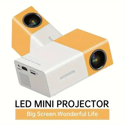 Portable Mini Projector with Full HD 1080P Support -Includes Remote Control, USB-Powered, Ideal for Smartphones, and USB Devices
