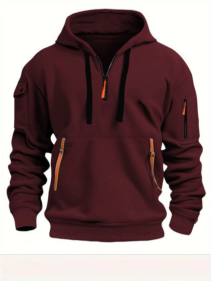 Men's Hoodies Aesthetic Fashion Multi-pocket Zipper Brand Streetwear Plus Size Loose Pullover Clothing Men Sweatshirts 2024 New
