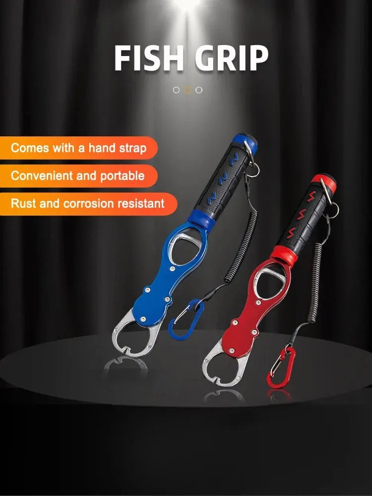Fishing Lip Gripper Fish Plier Hand Grip Portable Aluminum Alloy Fishing Grip Hook Gripper With Weight Scale Fishing Accessories