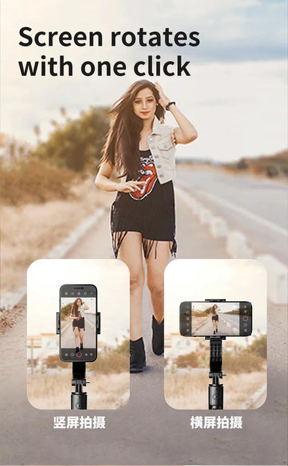 Cellphone Gimbal Stabilizer for Smartphone Mobile 1-Axis Anti Shake Selfie Stick Handheld Video Tripod Phone Holder for iPhone