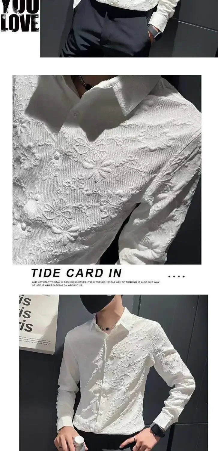Shirts And Blouses For Men White Man Tops Plain Graphic Floral Clothing Korean Style Designer Fashion S Elegant Cheap Brand Cool