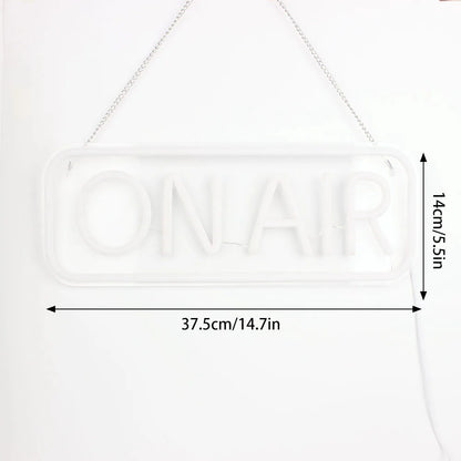 ON AIR Neon Signs - LED Live On Air Neon Lights For Gamers Streaming/Recording Sign - Round Led Sign For Studio, Wall, Bedroom,