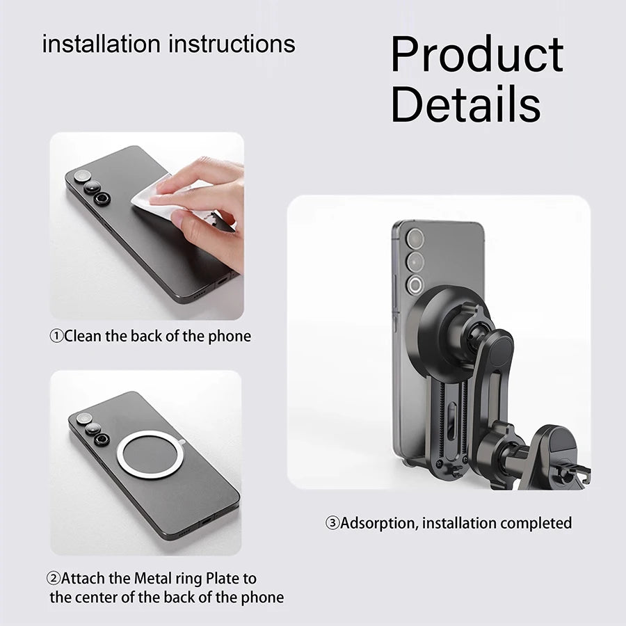 Magnetic Phone Mount for Car Compatible for Magsafe Car Mount, Not Blocking Air Vent, Strengthen Magnetic Car Phone Holder