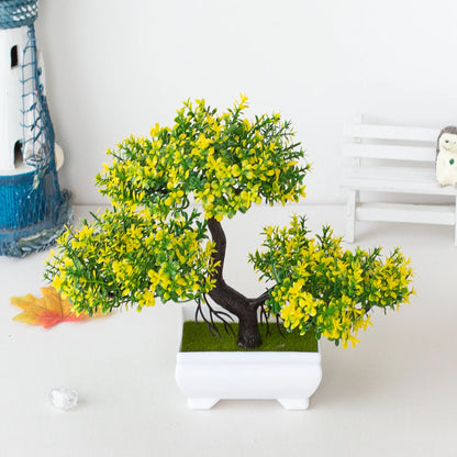 Artificial Plants Bonsai Small Tree Pot Fake Plant Flowers Potted Ornaments For Home Room Table Decoration Hotel Garden Decor