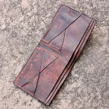 Handmade Leather Wallet for Men Bifold Minimalist Wallet Men Wallets