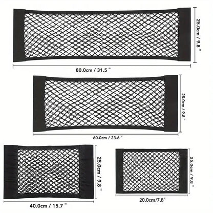 1pc Universal Car Storage Bag Double Mesh Trunk Storage Net Car Built-in Storage Bag with Car Fire Extinguisher Fixed Net