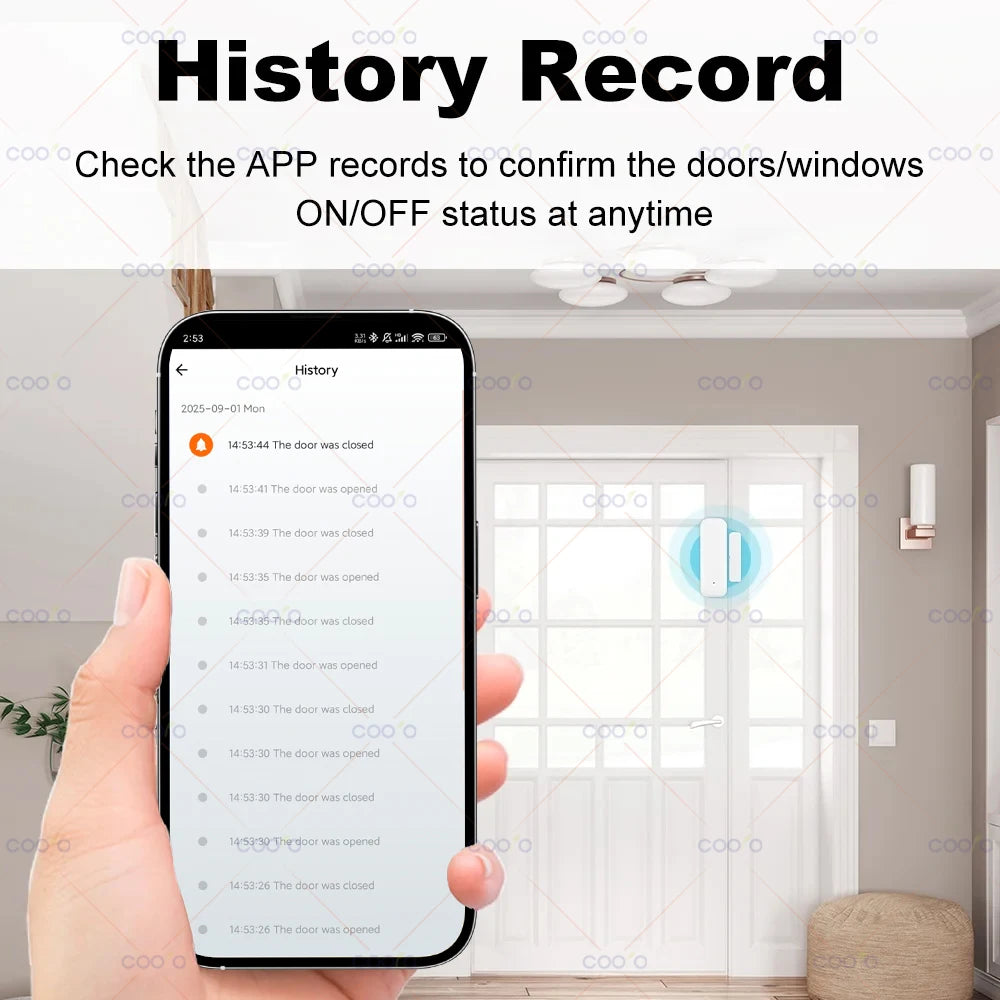 Tuya Zigbee Door Window Sensor Smart Home Security Alarm Wireless Magnetic Anti-theft Contact Detector App Remote Monitor