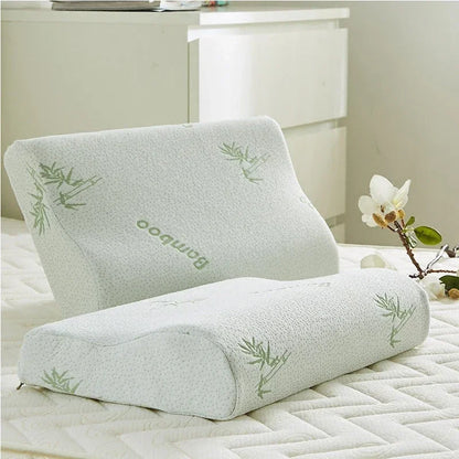 Bamboo Fiber Pillow Slow Rebound Health Care Memory Foam Pillow Memory Foam Pillow Orthopedic Pillows Support NeckRelief