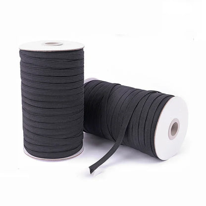 5yards/Lot 3/6/8/10/12mm White/Black High Elastic Sewing Elastic Band Fiat Rubber Band Waist Band Stretch Rope Elastic Ribbon