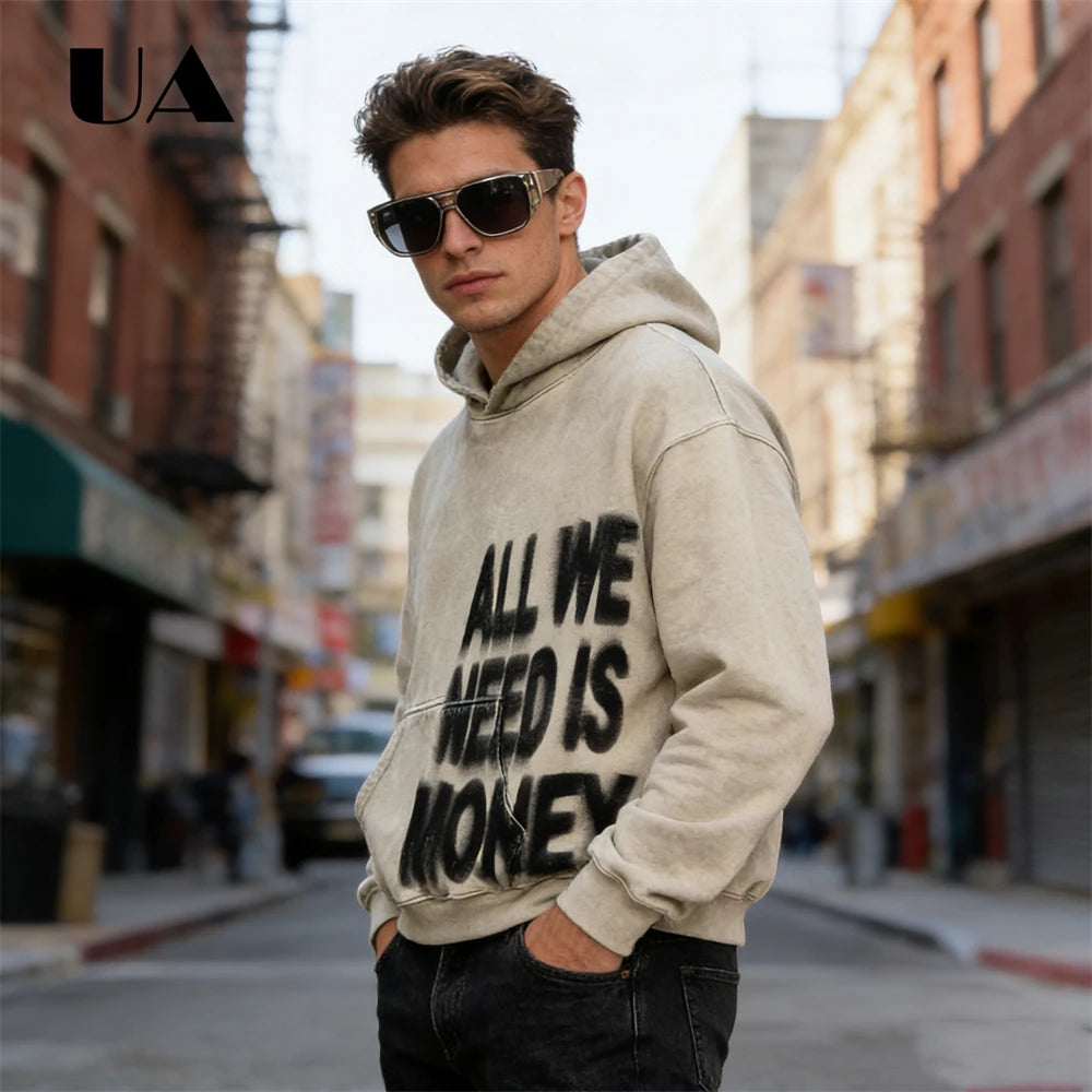 UA All We Need is Love New Hoodies for Men S-4XL Casual Street Wear Spring Autumn New Chic Outfit Hoodies Pullover