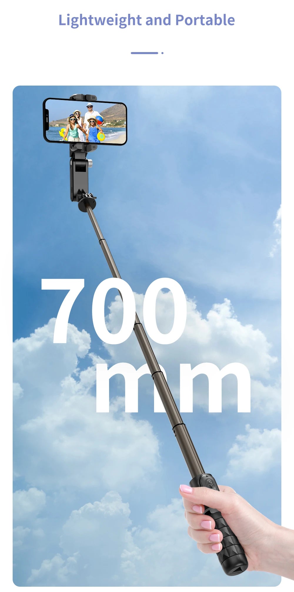 Desktop Gimbal Stabilizer 360° Rotation Smart Track Mode Selfie Stick with Remote Control for iPhone Cell Phone Smartphone