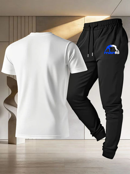 Men's and Women's Wrestling Sportswear Design - Cotton T-Shirt + Thin Pants - Training Fitness Combat and Boxing Clothing