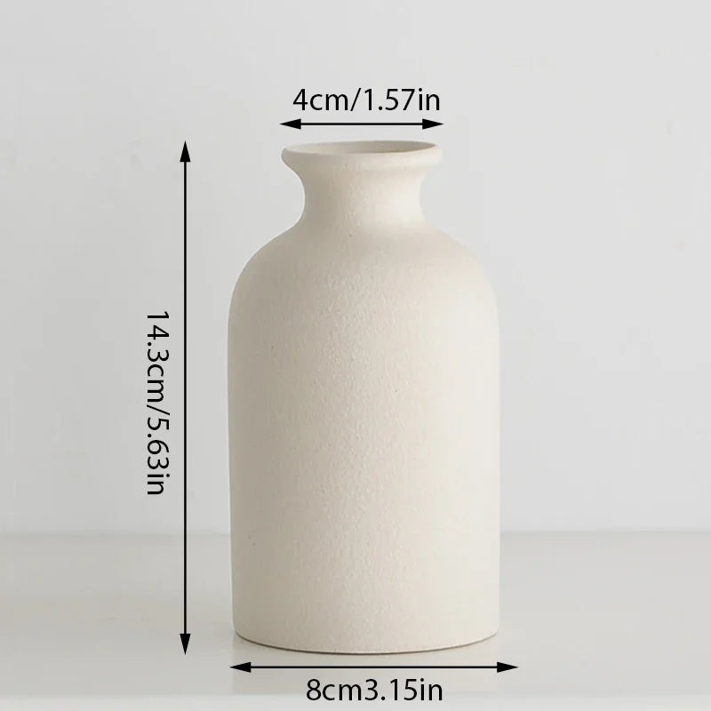 White Mini Ceramics Vase Ceramic Flower Vase Solid Vases for Flower Home Table Decor Vase Flower Bottle Solid Vases For Decor