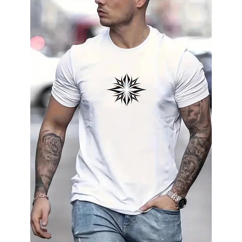 3 Men'S ClothingT Shirt  Soft Round Neck T Shirt，Fashionable And Simple Pattern|Modern Casual Wear |Smooth Texture