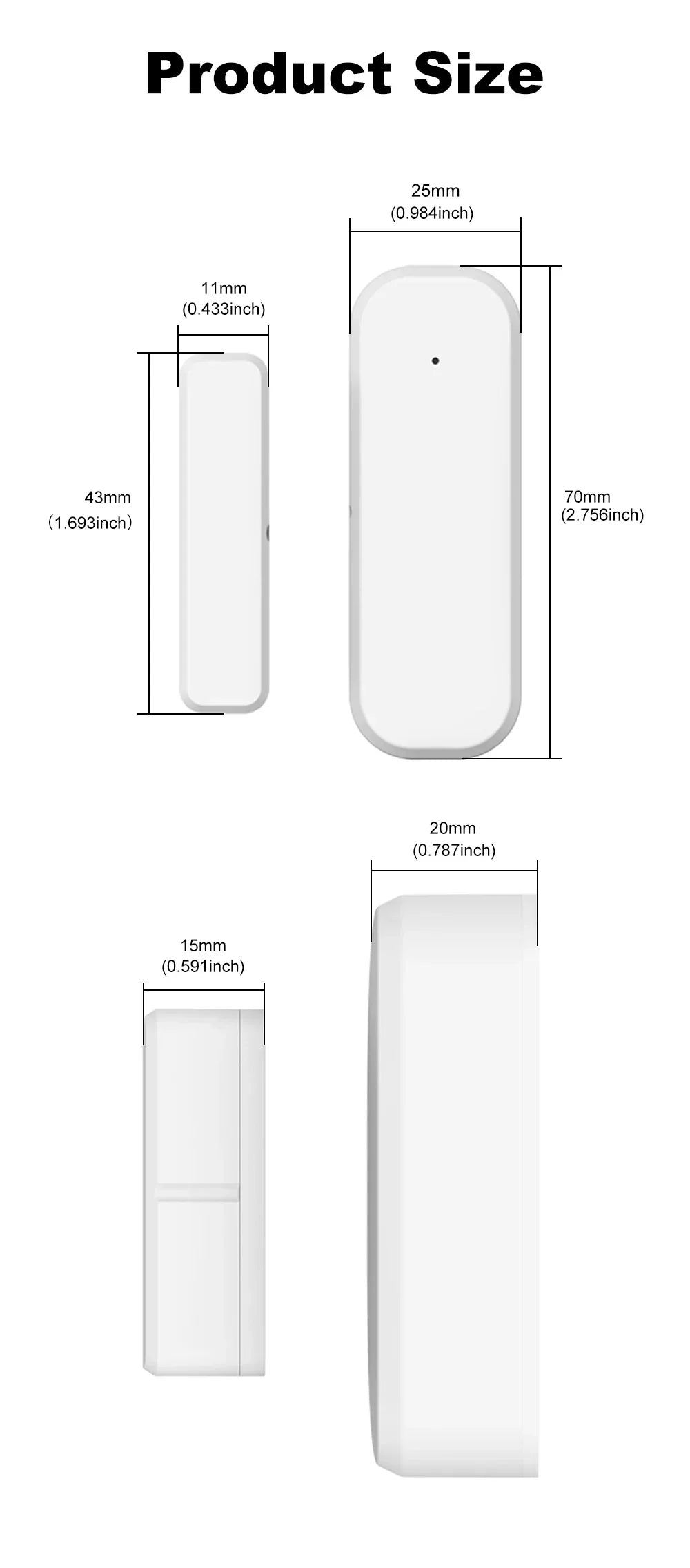 Tuya Zigbee Door Window Sensor Smart Home Security Alarm Wireless Magnetic Anti-theft Contact Detector App Remote Monitor