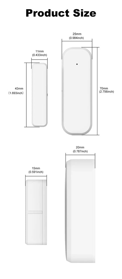 Tuya Zigbee Door Window Sensor Smart Home Security Alarm Wireless Magnetic Anti-theft Contact Detector App Remote Monitor