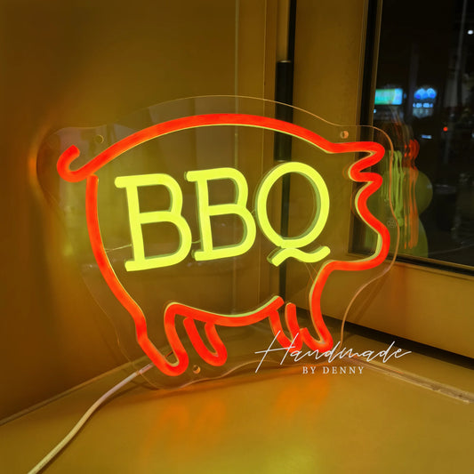 BBQ Led Neon Signs USB Powered Light Up Sign Wall Decor for BBQ restaurant Barbecue Restaurant Man Cave Bar Christmas Party