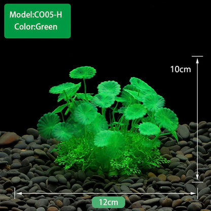 Artificial Underwater Plastic Plants Aquarium Fish Tank Aquatic Fake Shrub Green Weeds Water Grass Viewing Simulation Decoration