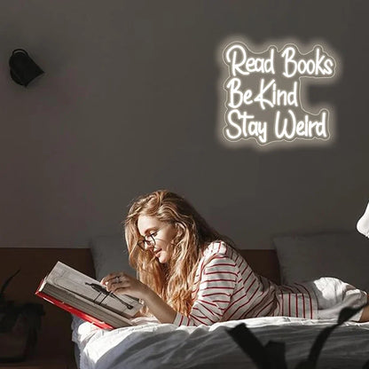 LED  Neon Light  for Classroom Bookstore Library Museum Study Room Read Books Be Kind Stay Weird Neon Sign for Wall Decor