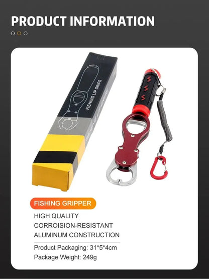 Fishing Lip Gripper Fish Plier Hand Grip Portable Aluminum Alloy Fishing Grip Hook Gripper With Weight Scale Fishing Accessories