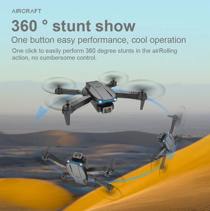 E99Pro HD Drone. 4K dual WiFi FPV, obstacle avoidance. Professional quadcopter for aerial photography.