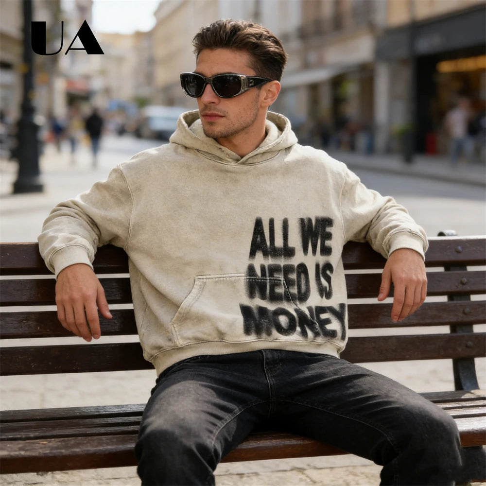 UA All We Need is Love New Hoodies for Men S-4XL Casual Street Wear Spring Autumn New Chic Outfit Hoodies Pullover