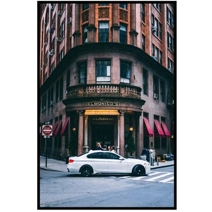 Wall Art Canvas Painting Modern Black Car Nordic Street Luxury Car Poster Black And White Pictures Home Decoration Living Roo