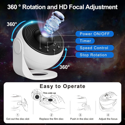 Galaxy Projector Lamp Pro Version 13-In-1 Film Sheet Larger Projection Area Suitable for Gifts