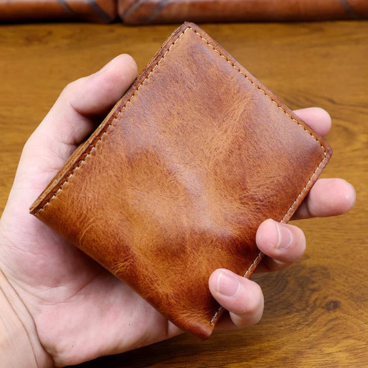 Handmade Leather Wallet for Men Bifold Minimalist Wallet Men Wallets