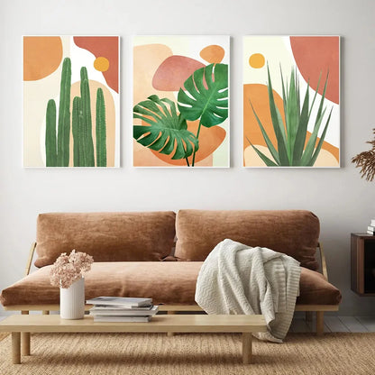Wall Art Canvas Painting Abstract Boho Girl Book Nordic Posters And Prints Monstera Agave Cactus Wall Pictures For Living Room