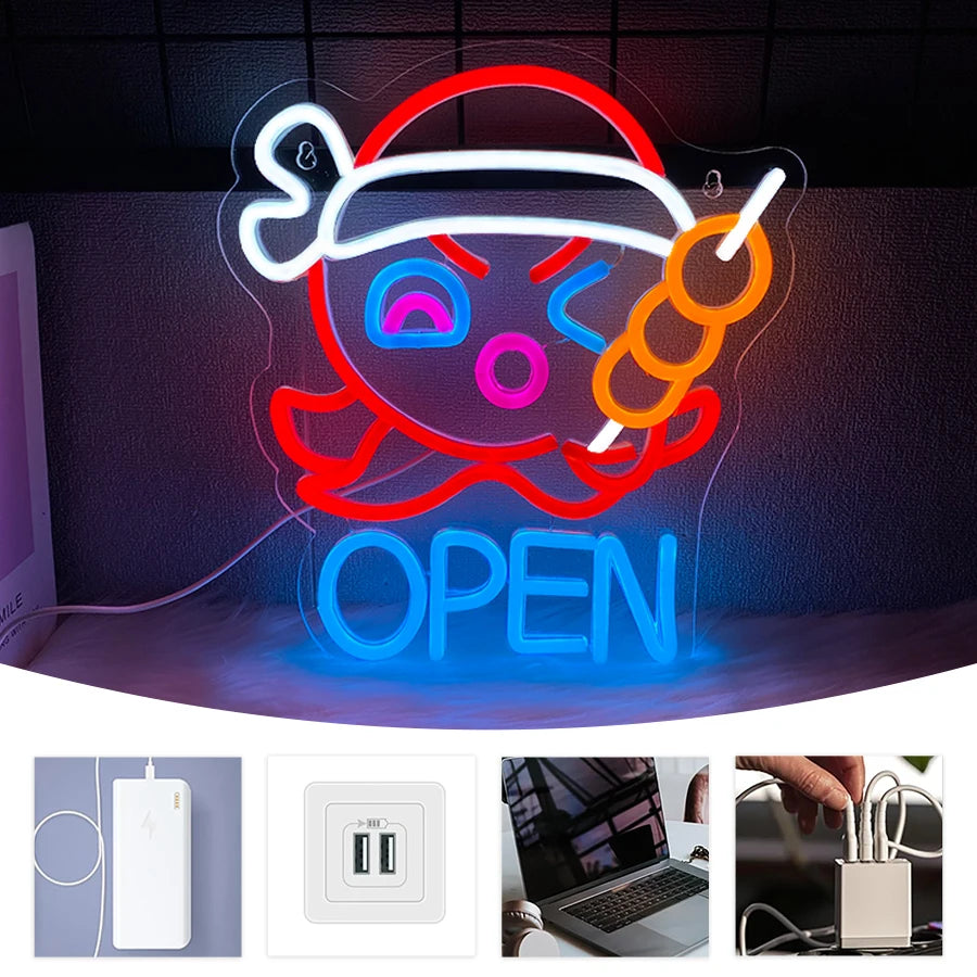 Gourmet Led Neon Sign, Used For Wall Business Decor, Usb Powered, Restaurant, Fast Food Restaurant, Shop Window Wall Lamp.