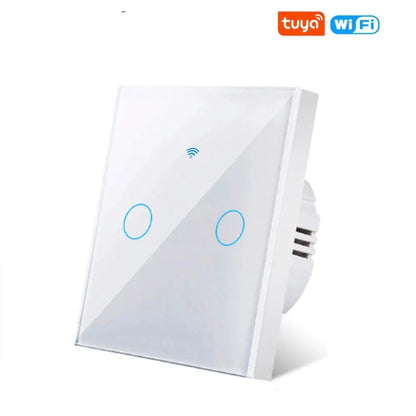Work with Tuya WIFI Smart Home Wireless Remote Control Switch Light Wall US/EU Glass Touch Panel Voice by Alexa Google Home