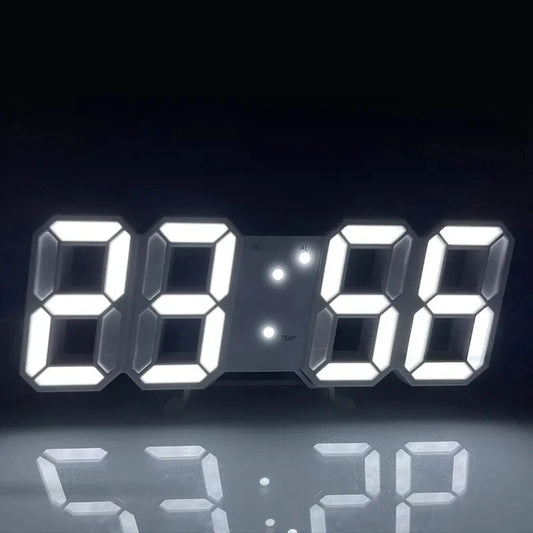 3D Digital Wall Clock Decoration for Home Glow Night Mode Adjustable Electronic Watch Living Room LED Clock Decor Clocks Garden