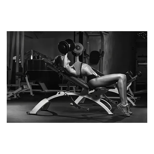 Fitness Motivation Canvas Art  Sexy Bodybuilding Girl Poster Gym Weightlifting Wall Decor for Living Room Bedroom Home Gym Fitne