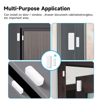 Tuya Smart WiFi Door Sensor Smart Home Open Close Detector Smartlife App Control Notification Compatible with Alexa Google Home
