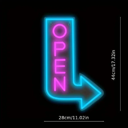 LED Bright Open Neon Sign, Powered by USB with ON/OFF Switch, RGB Open Signs for Business Bar Restaurant Hotel Storefront Window