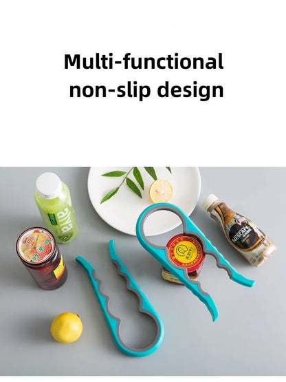 Jar Opener Easy Grip Wrench 4 in 1 Handy Save Strength Can Beer Bottle Cap Openers Lid Twist Off Tools Portable Kitchen Gadgets