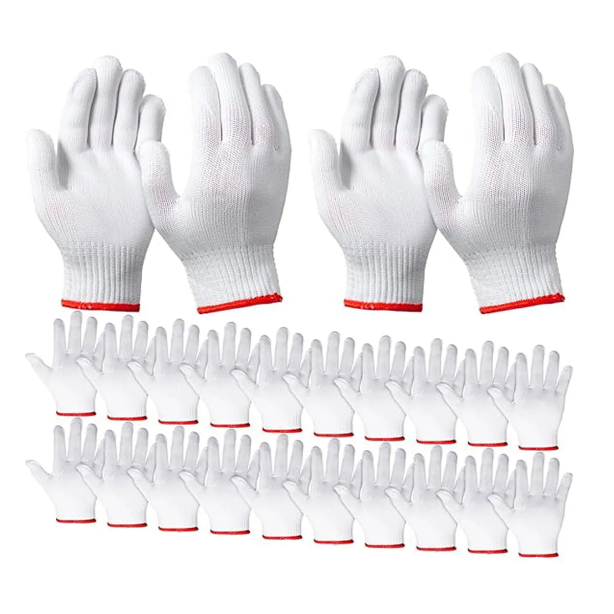 Hand Working Gloves Safety Grip Protection Work Gloves Men Women BBQ Thick Cotton White(Pack of 12 Pairs)