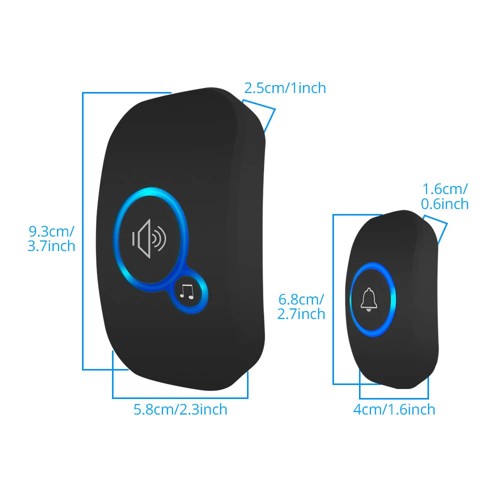 Wireless Doorbell FullHouse Waterproof Door Chime Kit Includes Push Button Transmitter and Plug In Receiver